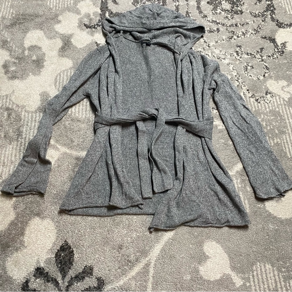 Banana Republic Wool Blend Grey Hooded Cardigan